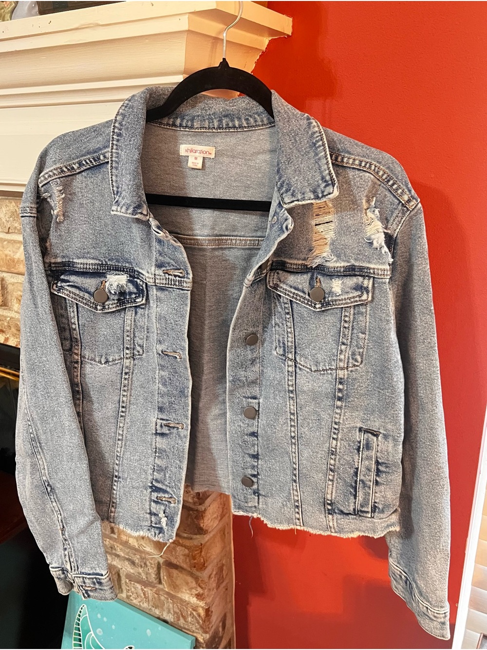 Xhilaration Light Blue Distressed Denim Jacket